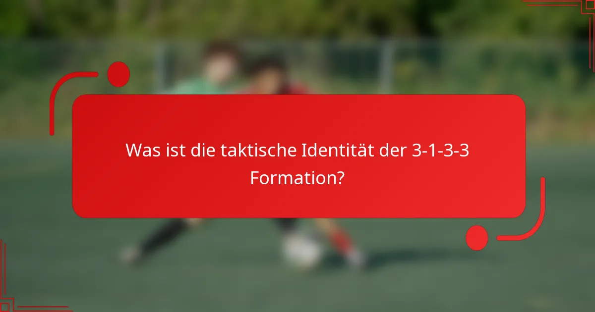 Was ist die taktische Identität der 3-1-3-3 Formation?