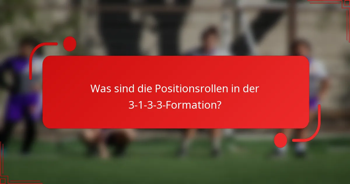 Was sind die Positionsrollen in der 3-1-3-3-Formation?