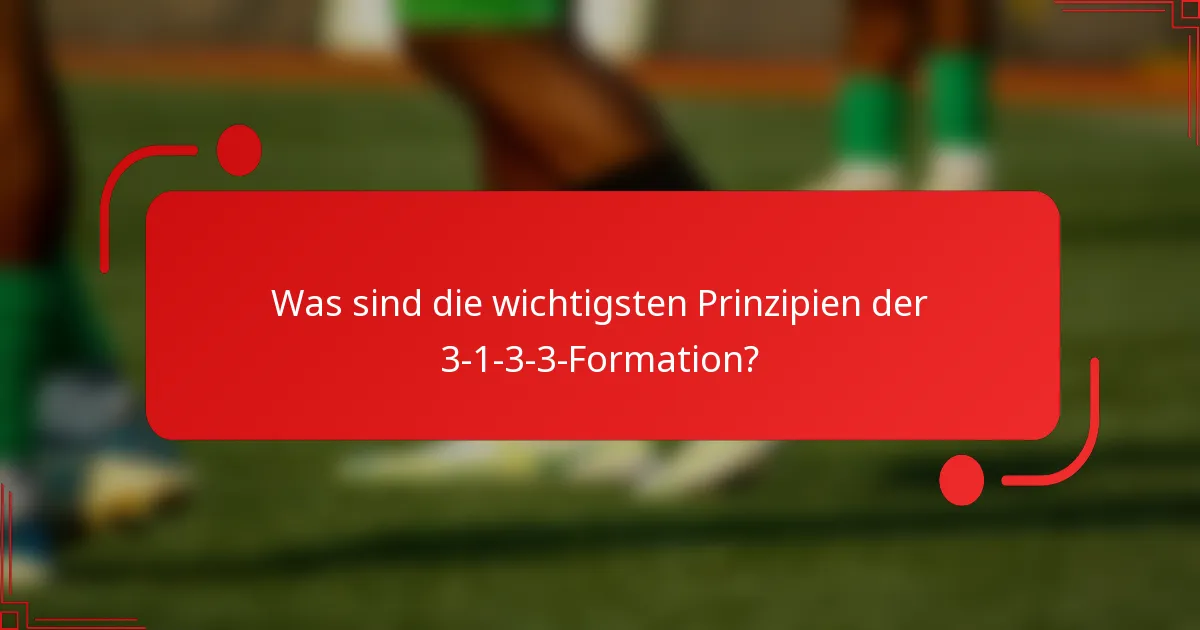 Was sind die wichtigsten Prinzipien der 3-1-3-3-Formation?