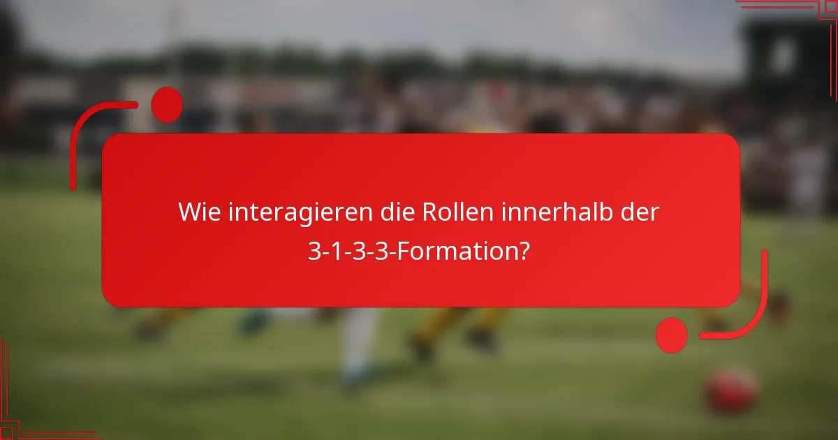 Wie interagieren die Rollen innerhalb der 3-1-3-3-Formation?